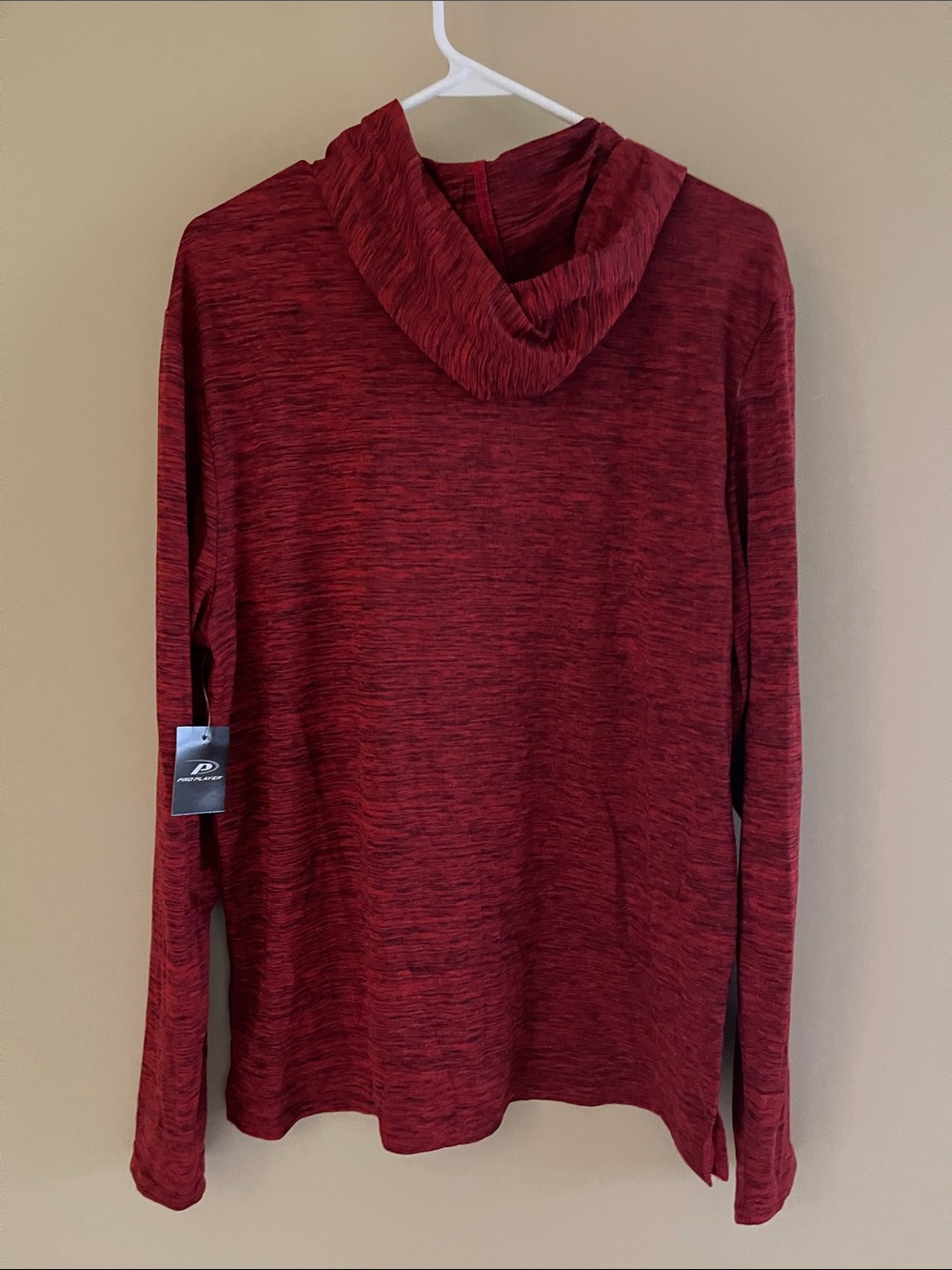 Pro Player Marled Red Hooded Long-Sleeve Shirt